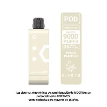 Ew9000 Pod – Mango Peach Ice – Repuesto 9000 Caladas Compatible Kit