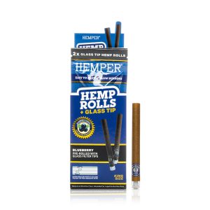 Hemper - Display 12 unidades - Rolls King Size con boquilla de vidrio (2 unidades) - Arandano