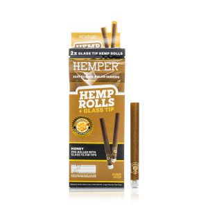 Hemper - Display 12 unidades - Rolls King Size con boquilla de vidrio (2 unidades) - Miel
