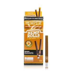 Hemper - Display 12 unidades - Rolls King Size con boquilla de vidrio (2 unidades) - Mango