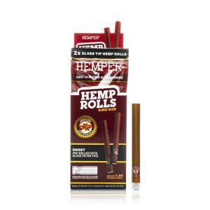 Hemper - Display 12 unidades - Rolls King Size con boquilla de vidrio (2 unidades) - Sweet