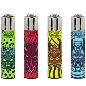 Encendedores Clipper – TRIBAL MASKS (Display 24 u.)
