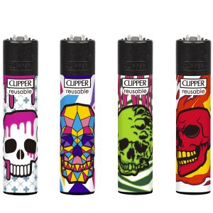 Encendedores Clipper - MARKED SKULLS 2 (Display 24 u.)