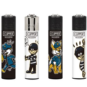 Encendedores Clipper - COPS AND ROBBERS (Display 24 u.)