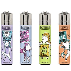 Encendedores Clipper - UNICORN SIGNS (Display 24 u.)