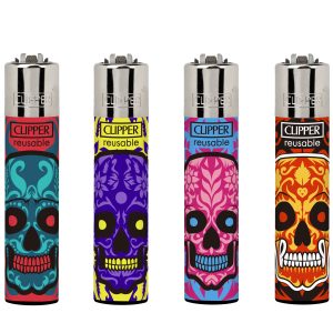 Encendedores Clipper - MARKED SKULLS 1 (Display 24 u.)
