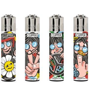 Encendedores Clipper - HIPPIE MAN  (Display 24 u.)