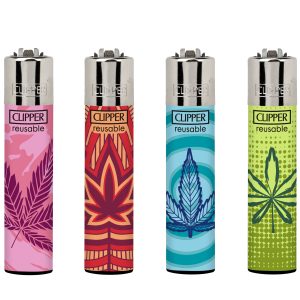 Encendedores Clipper - POWER LEAVES 2  (Display 24 u.)